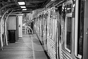 Chicago, IL - 4-30-2015: CTA Train at a Station