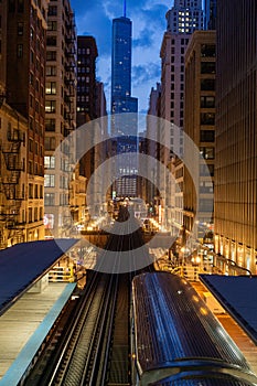 Chicago, IL - 4-30-2015: CTA Train at a Station