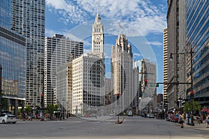 Chicago, IL/USA - circa July 2015: Streets of Downtown Chicago, Illinois