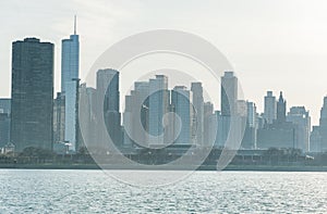 CHICAGO, ILLINOIS - APRIL 17, 2016: Chicago Business District, Downtown, Skyscraper. Michigan Lake