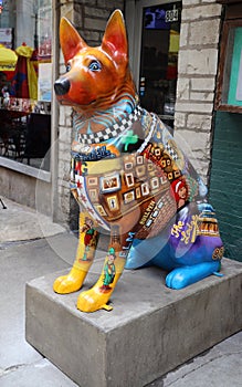 K9 For Cops Art Installation Statues Displayed Highlighting the Role of Chicago Police Canine in downtown Chicago