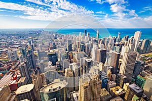 Chicago, Illinois, USA Skyline at Dusk photo