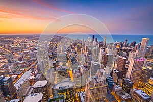 Chicago, Illinois, USA Skyline at Dusk