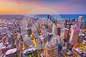 Chicago, Illinois, USA Skyline at Dusk