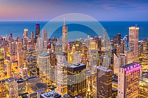 Chicago, Illinois, USA Skyline at Dusk