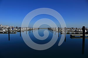 Chicago Lakeside Yacht Marina Early Spring Landscape