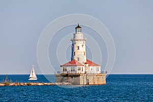 Chicago Lighthouse on Lake Michigan