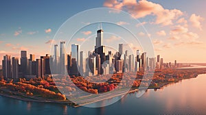 Chicago lights in the night