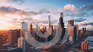 Chicago lights in the night