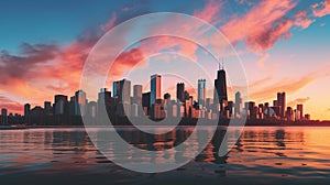 Chicago lights in the night