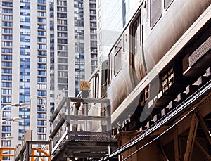 Chicago Orange line train on Loop