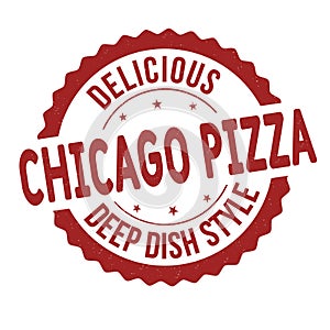 Chicago pizza grunge rubber stamp
