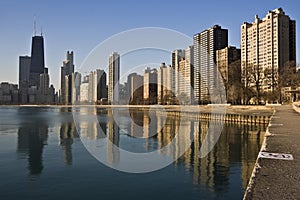 Chicago reflected in Lake Michigan