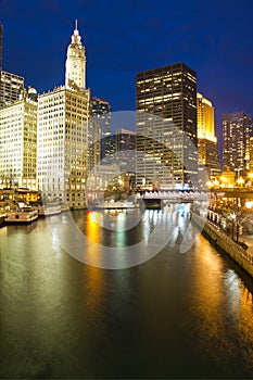 The Chicago River During the Blue Hour