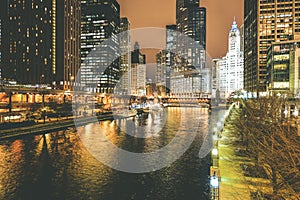 Chicago River at Night