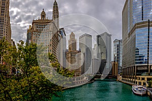 Chicago River and Skyline from Michigan Avenue Bridge