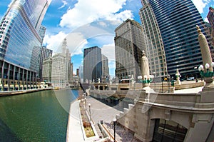 Chicago River Walk Fisheye