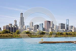 Chicago scenic panorama on a sunny day, USA