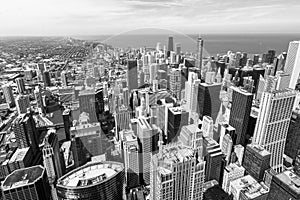 Chicago skyline aerial view