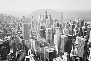 Chicago Skyline in black-and-white