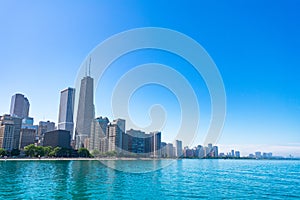 Chicago Skyline on a Clear Blue Summer Day