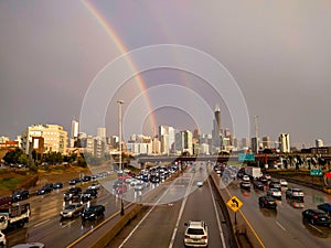 Chicago Skyline with a Double Rainbow photo