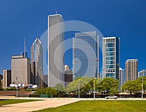 Chicago skyline of downtown buildings