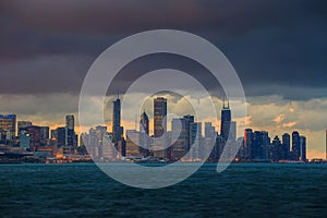 Chicago Skyline at dusk