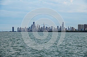 Chicago skyline with lake superior in front