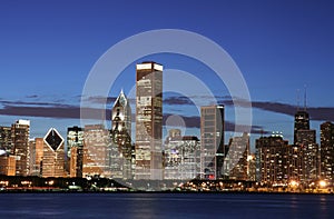 Chicago skyline at night