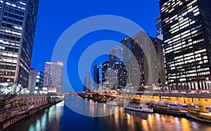 Chicago skyline at night