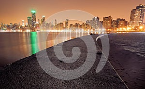 Chicago Skyline and North Avenue Dock