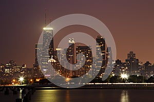 Chicago Skyline Panorama at Dusk