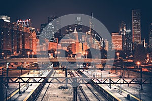 Chicago Skyline and Railroad