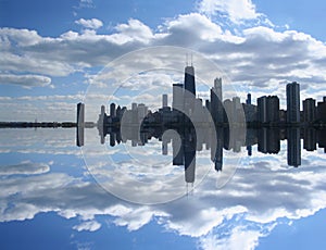 Chicago Skyline reflected in Lake