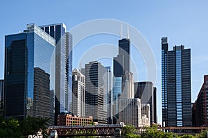 Chicago skyline from the river