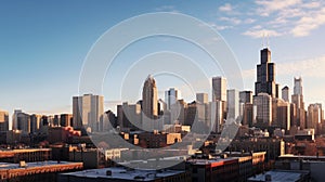 Chicago skyline in twilight