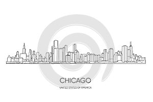 Chicago skyline. Vector illustration