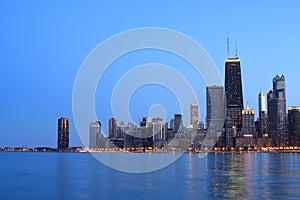 Chicago skyline viewed from the north