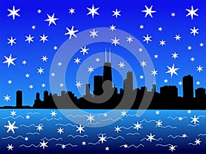 Chicago Skyline in winter
