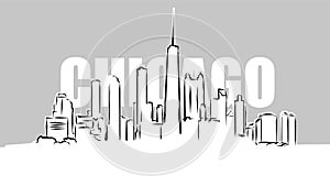 Chicago Skylinie Vector Sketch photo