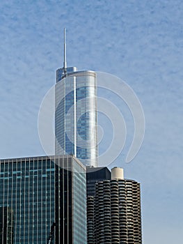 Chicago Skyscraper Architecture With Dull Winter Sky