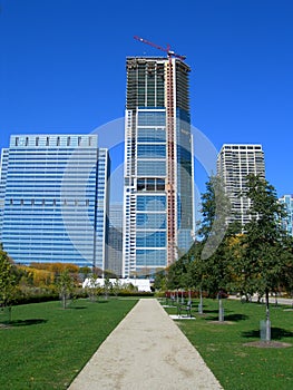 Chicago skyscraper construction site