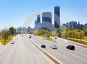 Chicago Skyscrapers from Lake Shore Drive