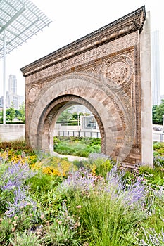 View of the Chicago Stock Exchange Arch outside the Art Institute of Chicago, USA