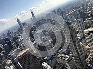 Chicago streets. View on the city from the roof top