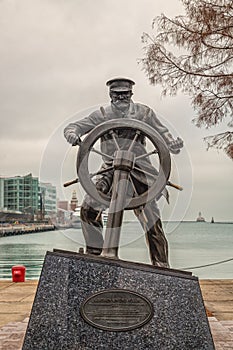 Captain on the Helm Statue in Navy Pier, Chicago Navy Pier Daylight view