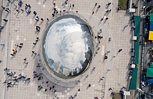 CHICAGO, USA - OCTOBER 1, 2017: Millennium park aerial view with