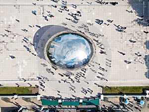 CHICAGO, USA - OCTOBER 1, 2017: Millennium park aerial view with