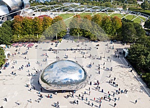 CHICAGO, USA - OCTOBER 1, 2017: Millennium park aerial view with